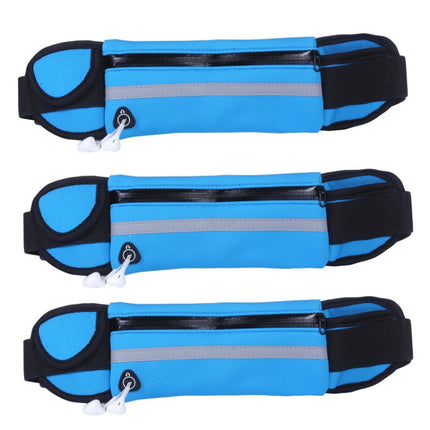 3PCS Outdoor Sports Large Capacity Portable Sweatproof Waist Bag(Blue)-garmade.com