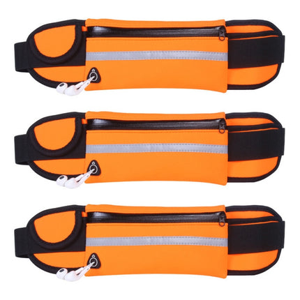 3PCS Outdoor Sports Large Capacity Portable Sweatproof Waist Bag(Orange)-garmade.com