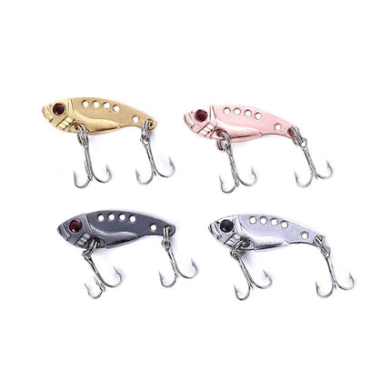 2 Sets HENGJIA VIB013 Metal VIB Fake Bait Electroplated Hard Bait, Specification: 3.5cm 3g(4 Colors)-garmade.com