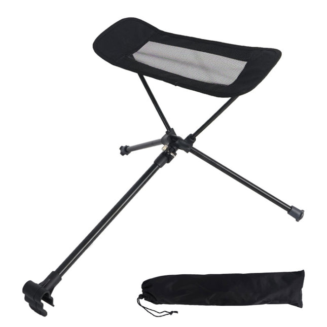Collapsible Footstool For Camping Foot Recliner Foot Rest(Black)-garmade.com