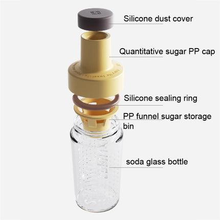 Quantitative Sugar Control Bottle Sugar Jar Dust-proof Sealed Seasoning Bottle With Lid(Yellow)-garmade.com