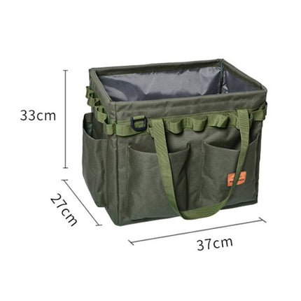 Outdoor Folding Storage Open-mouth Box Camping Storage Tool Bag(Army Green)-garmade.com
