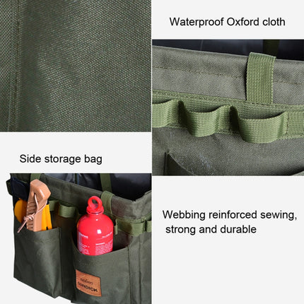 Outdoor Folding Storage Open-mouth Box Camping Storage Tool Bag(Sand Color)-garmade.com