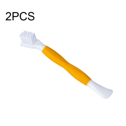 2 PCS Cup Lid Brush Pacifier Brush Multifunctional Gap Brush(Gap Brush Yellow)-garmade.com