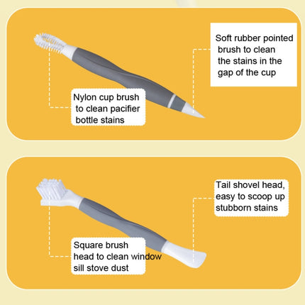 2 PCS Cup Lid Brush Pacifier Brush Multifunctional Gap Brush(Gap Brush Yellow)-garmade.com