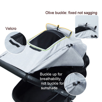 Universal Baby Stroller Accessories Sun Shade Cover With Visible Sunroof(Gray)-garmade.com