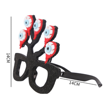 Halloween Decoration Funny Glasses Party Skeleton Spider Horror Props English Letters-garmade.com