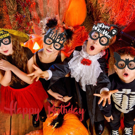Halloween Decoration Funny Glasses Party Skeleton Spider Horror Props Bat Alphabet-garmade.com