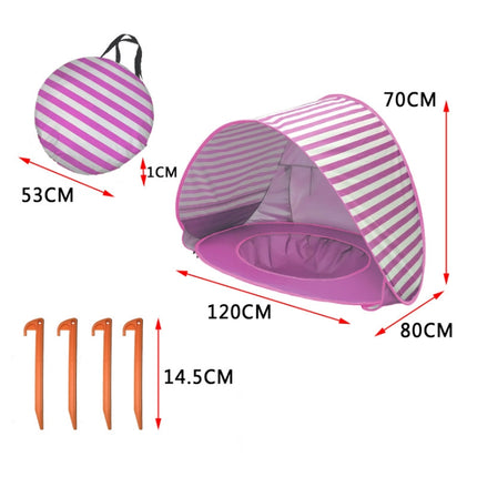 Baby Beach Tent With Pool Portable Foldable Sunshelter, Color: Orange-garmade.com