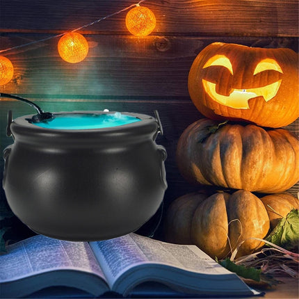 Halloween Witch Barrel Pumpkin Smoker Scene Arrangement(UK Plug-Flame Barrel)-garmade.com