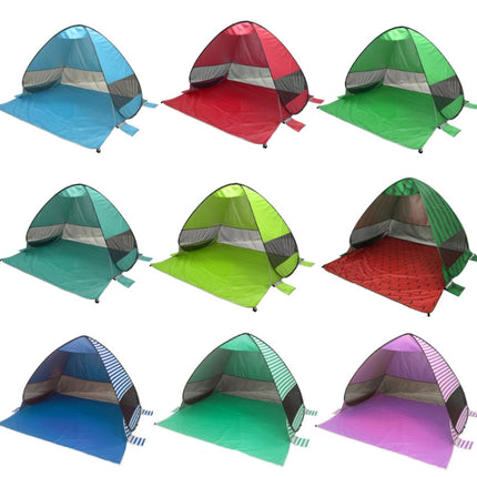 Automatic Instant Pop Up Tent Potable Beach Tent,Size:, Color: Deep Blue Stripe-garmade.com