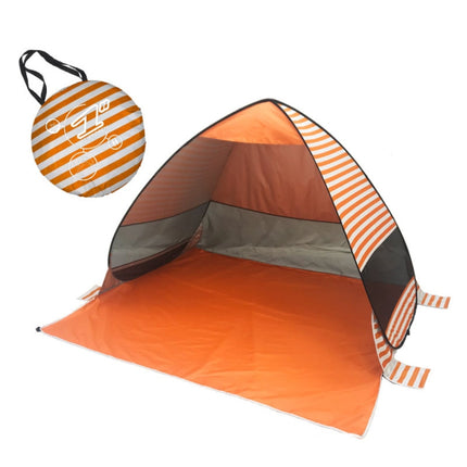 Automatic Instant Pop Up Tent Potable Beach Tent,Size:, Color: Orange Stripe-garmade.com