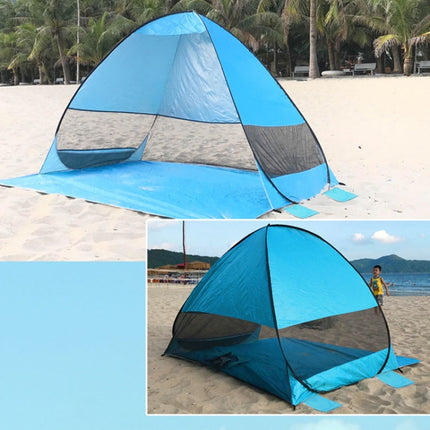 Automatic Instant Pop Up Tent Potable Beach Tent,Size:, Color: Lake Green Stripe-garmade.com