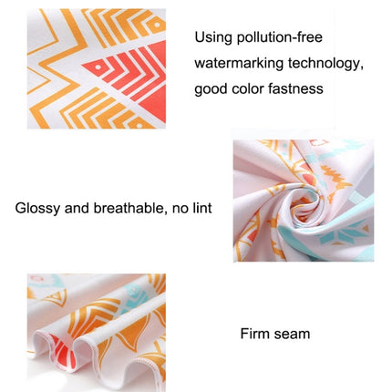 Printed Solid Color Beach Vacation Swimming Bath Towel Beach Towel, Color: Rainbow Stripe(Round Mesh Bag)-garmade.com