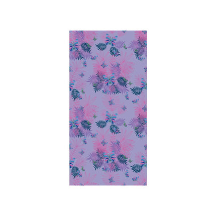 Printed Solid Color Beach Vacation Swimming Bath Towel Beach Towel, Color: Amethyst Flower(Round Mesh Bag)-garmade.com