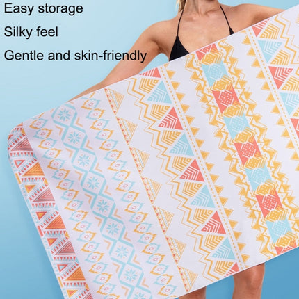 Printed Solid Color Beach Vacation Swimming Bath Towel Beach Towel, Color: Amber Bohemia(Round Mesh Bag)-garmade.com