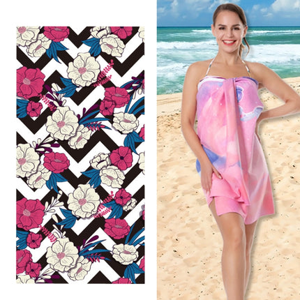 Single Side Printed Swimming Quick Dry Beach Towel, Size: 80x160cm(Bailang Rose)-garmade.com