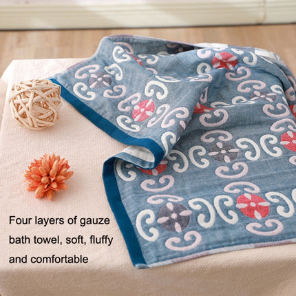 Cotton Bath Towel Soft Comfortable Beach Towel(Cherry Blossom Gray)-garmade.com