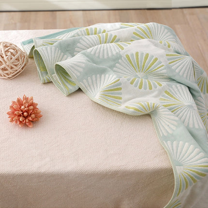 Cotton Bath Towel Soft Comfortable Beach Towel(Little Flower Dark Green)-garmade.com