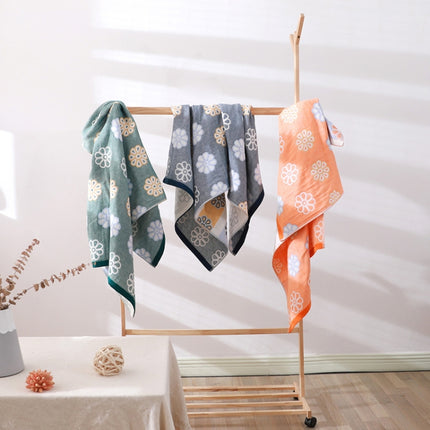 Cotton Bath Towel Soft Comfortable Beach Towel(Little Flower Gray)-garmade.com
