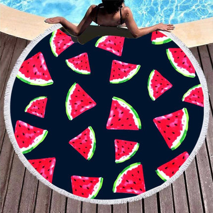 BL002 Microfiber and Fringed Soft Comfortable Circular Print Beach Towel-garmade.com