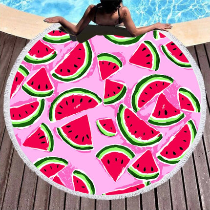 BL003 Microfiber and Fringed Soft Comfortable Circular Print Beach Towel-garmade.com