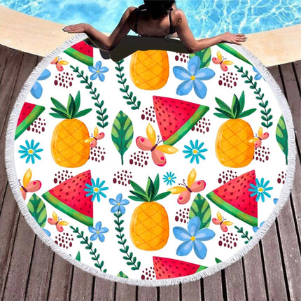 BL007 Microfiber and Fringed Soft Comfortable Circular Print Beach Towel-garmade.com