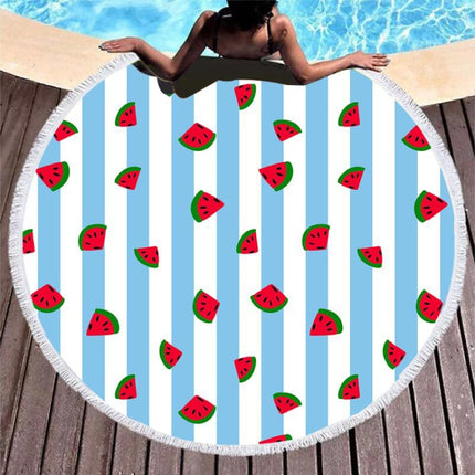 BL008 Microfiber and Fringed Soft Comfortable Circular Print Beach Towel-garmade.com