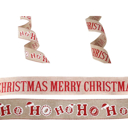 Christmas Letters DIY Imitation Linen Roll Decoration Gift Material Pack(2M CHRISTMAS)-garmade.com