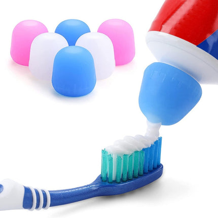 5 PCS Manual Silicone Self-Sealing Toothpaste Cap Aid(White)-garmade.com