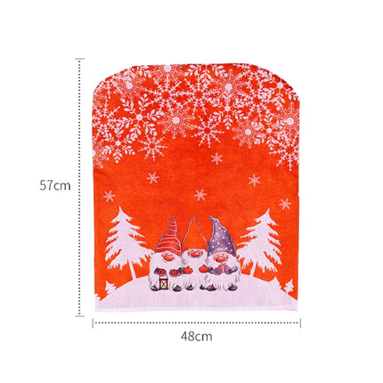 Christmas Cartoon Forest Snowflake Chairs Cover Decorative Supplies(Red)-garmade.com