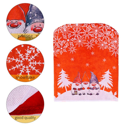 Christmas Cartoon Forest Snowflake Chairs Cover Decorative Supplies(Gray)-garmade.com