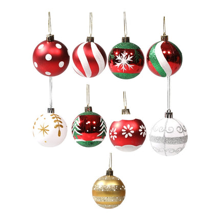 6pcs/pack 6cm Painted Christmas Ball Decoration Props(Petal Snowflake)-garmade.com