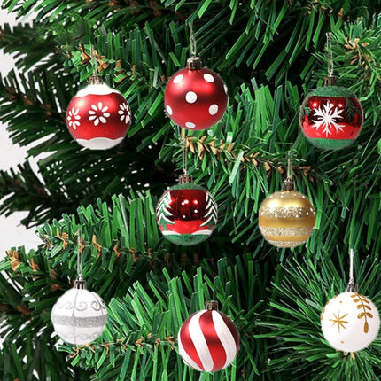 6pcs/pack 6cm Painted Christmas Ball Decoration Props(White Golden Branches)-garmade.com