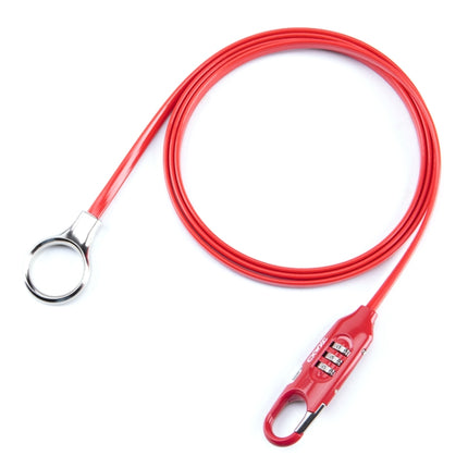PL3001 Bicycle Mountain Bike Portable Anti-theft Password Cable Lock(Red)-garmade.com