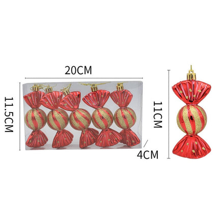 5PCS/Box Christmas Decoration Electroplating Candy Props Gift Box Props(Red)-garmade.com
