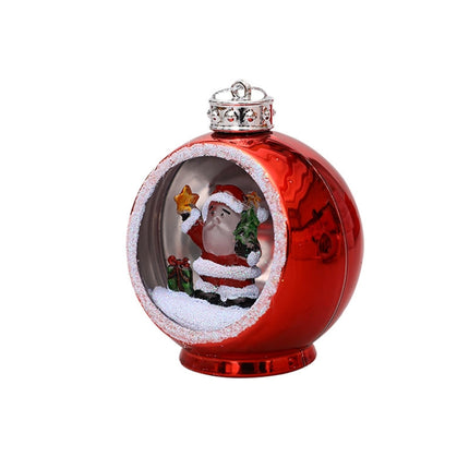 Colorful Lights Electroplating Christmas Ball Semicircle Luminous Decorative Ball(Red Old Man)-garmade.com