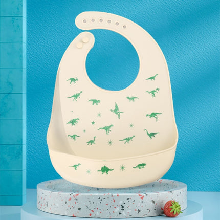 Baby Oil Spray Waterproof Silicone Bib Ultra-thin Saliva Towel, Pattern: Dinosaur World-garmade.com