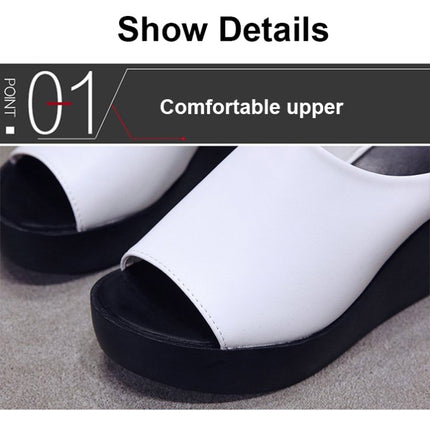 Summer Women Wedge Slippers, Size: 41(Black)-garmade.com