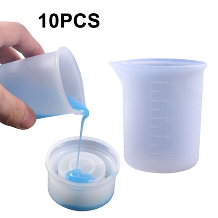 10 PCS Crystal Epoxy Silicone With Scale 100ml Measuring Cup-garmade.com