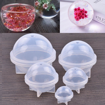 4 PCS 60mm Crystal Epoxy Ball Silicone Mould DIY Handmade Jewelry Sphere Making Mould-garmade.com