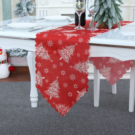 Christmas Decoration Print Table Flag Restaurant Family Party Tablecloth(Christmas Tree)-garmade.com