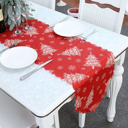 Christmas Decoration Print Table Flag Restaurant Family Party Tablecloth(Lattice)-garmade.com
