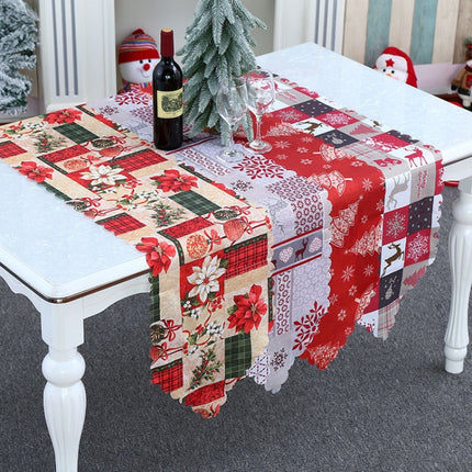 Christmas Decoration Print Table Flag Restaurant Family Party Tablecloth(Flower)-garmade.com