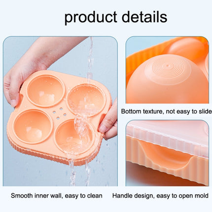 KH039 Whiskey Big Ice Ball Silicone Mold Home Ice Cream Mold with Lid(Orange)-garmade.com