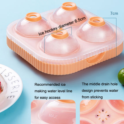 KH039 Whiskey Big Ice Ball Silicone Mold Home Ice Cream Mold with Lid(Orange)-garmade.com