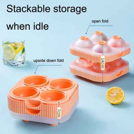 KH039 Whiskey Big Ice Ball Silicone Mold Home Ice Cream Mold with Lid(Orange)-garmade.com