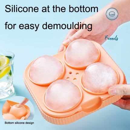 KH039 Whiskey Big Ice Ball Silicone Mold Home Ice Cream Mold with Lid(Orange)-garmade.com