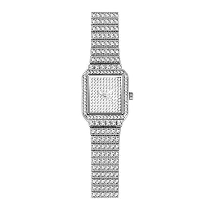 BS Bee Sister F0510B Ladies Diamond Watch Jewelry Chain Watch(Silver)-garmade.com