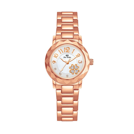 BS Bee Sister FA1481 Flower Embellished Ladies Alloy Watch Wrist Watches(Rose Gold)-garmade.com